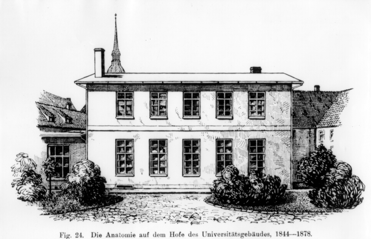 Das erste Chemische Laboratorium an der Universität Rostock (Grafik: Archiv IfCh).