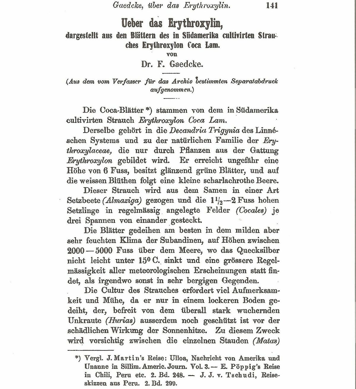 Veröffentlichung im Archiv der Pharmazie 132 (1855) 141–150 (Foto: [2]).
